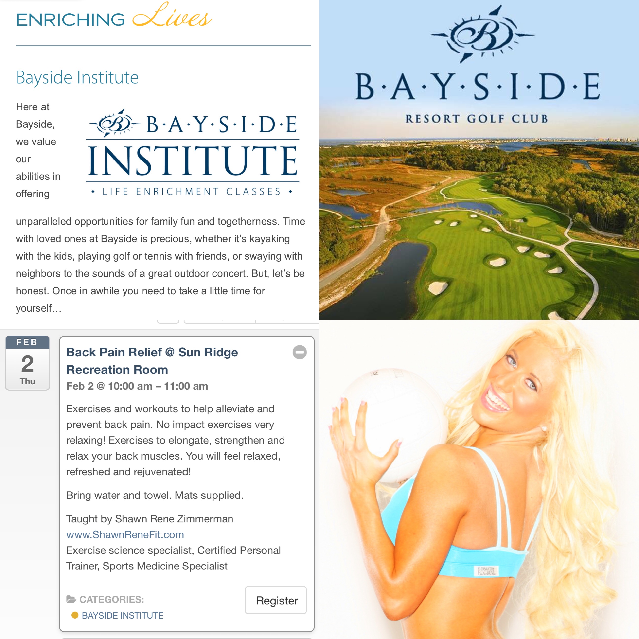 Bayside Golf Resort health fitness personal trainer fitness model nutrition 