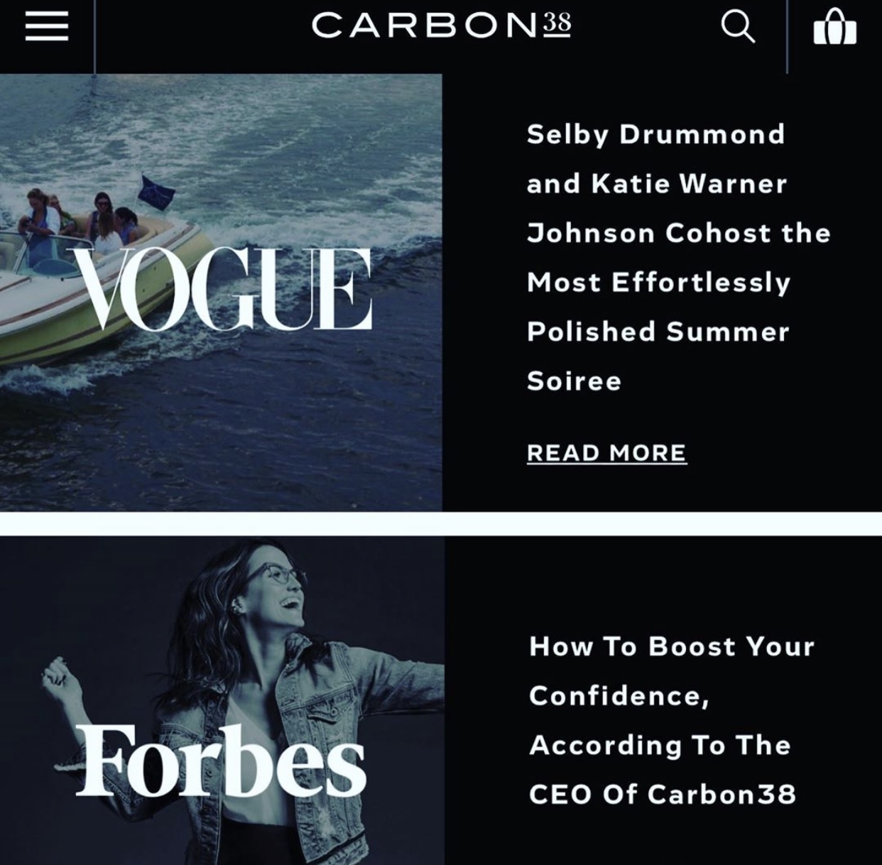 Carbon38 vogue Forbes shawn rene zimmerman promo code